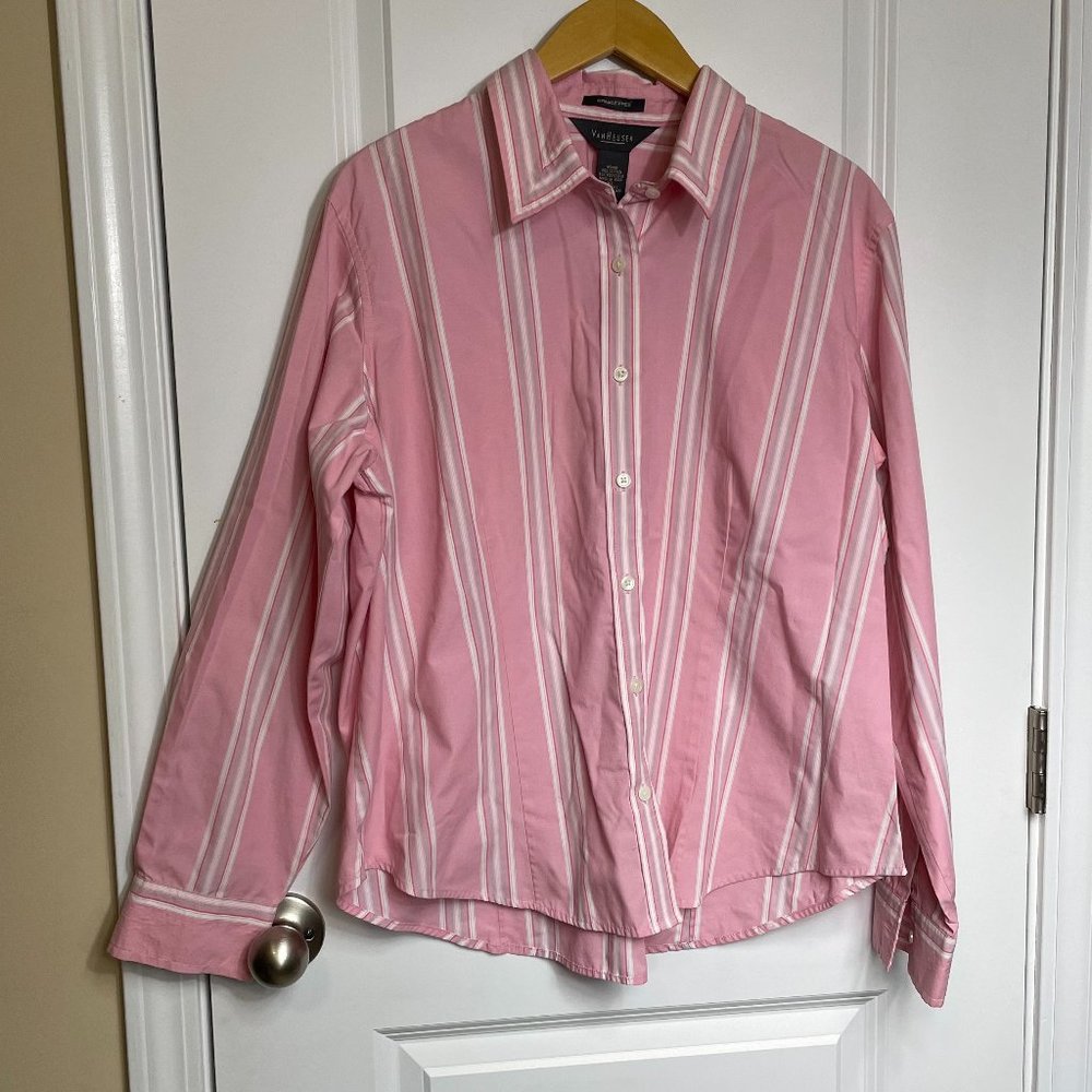 Van Heusen Wrinkle Free Pink Button Down Shirt XL